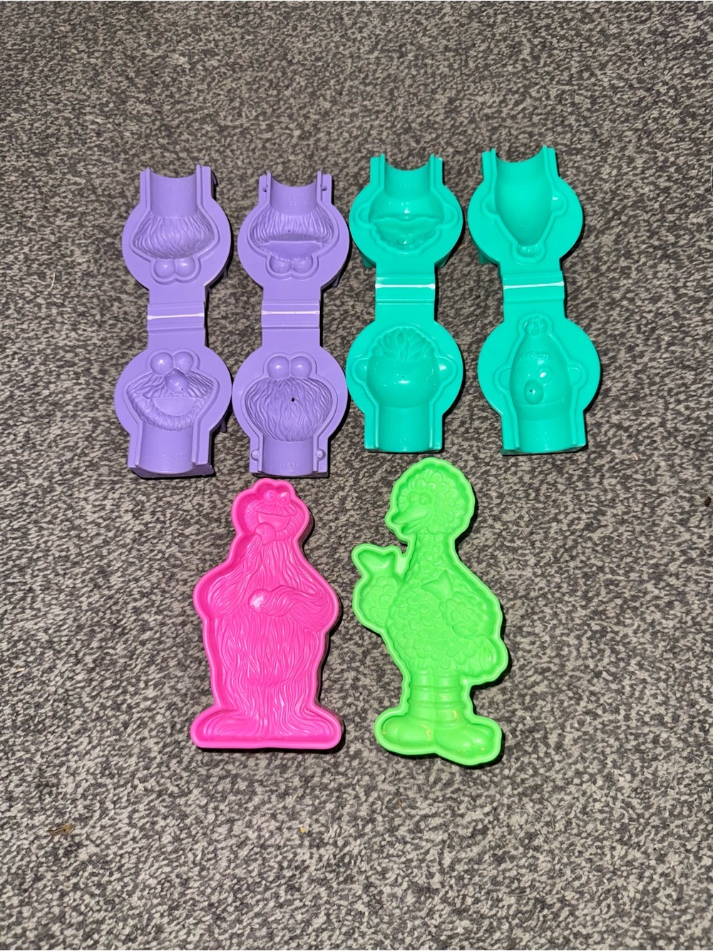 Vintage 1992 1993 Play-Doh Sesame Street Character Molds Lot of 6